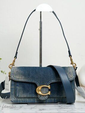 COACH CCX32 Tabby Shoulder Bag 26 In Regenerative Cotton Denim NWT